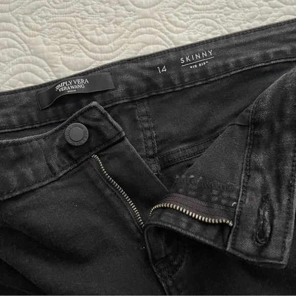 Simply Vera Vera Wang Jeans Skinny Stretch Denim Size 14 Black - Picture 5 of 14